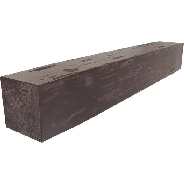 Pecky Cypress Faux Wood Fireplace Mantel, Aged Rosewood, 6